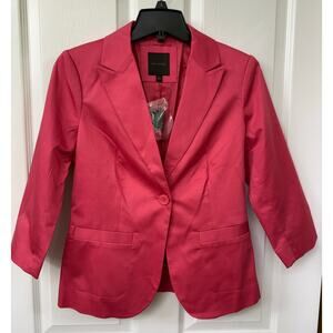 The limited blazer 3/4 sleeve NWT small cotton bright pink fuchsia professional